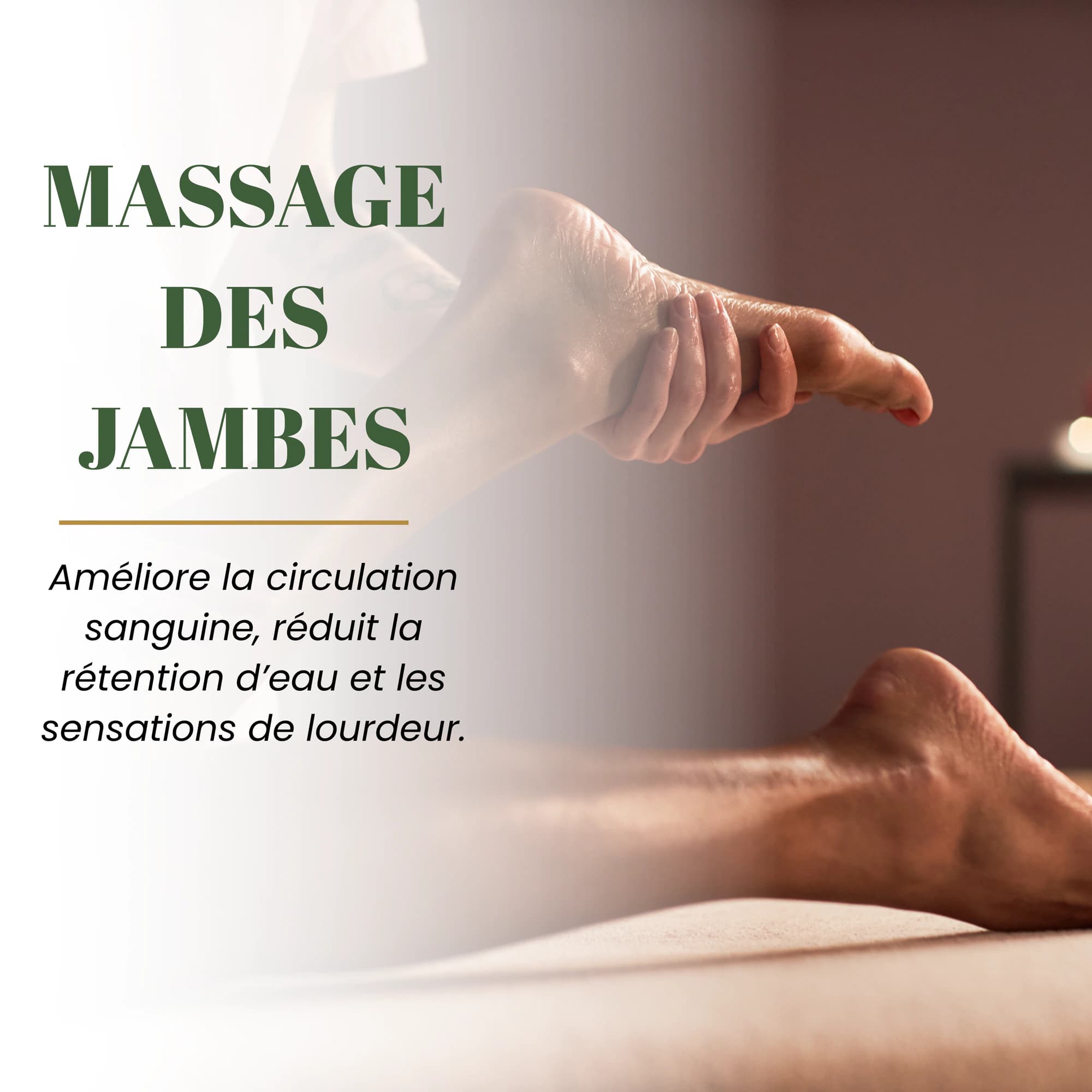 Massage des jambes RoyalLotus à domicile — améliore la circulation sanguine et réduit les sensations de lourdeur